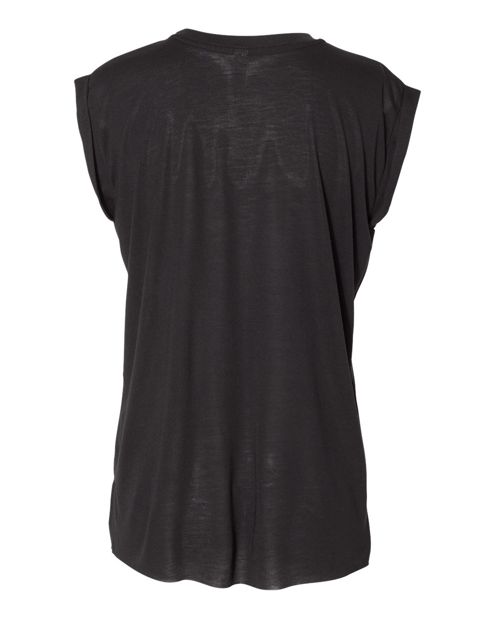 BELLA + CANVAS Women’s Flowy Rolled Cuffs Muscle Tee - 8804 Black