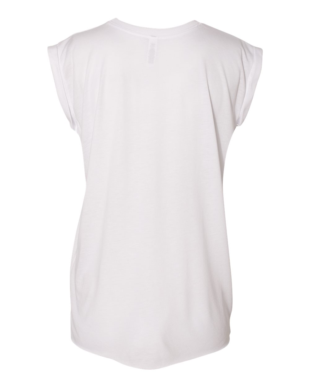 BELLA + CANVAS Women’s Flowy Rolled Cuffs Muscle Tee - 8804 White