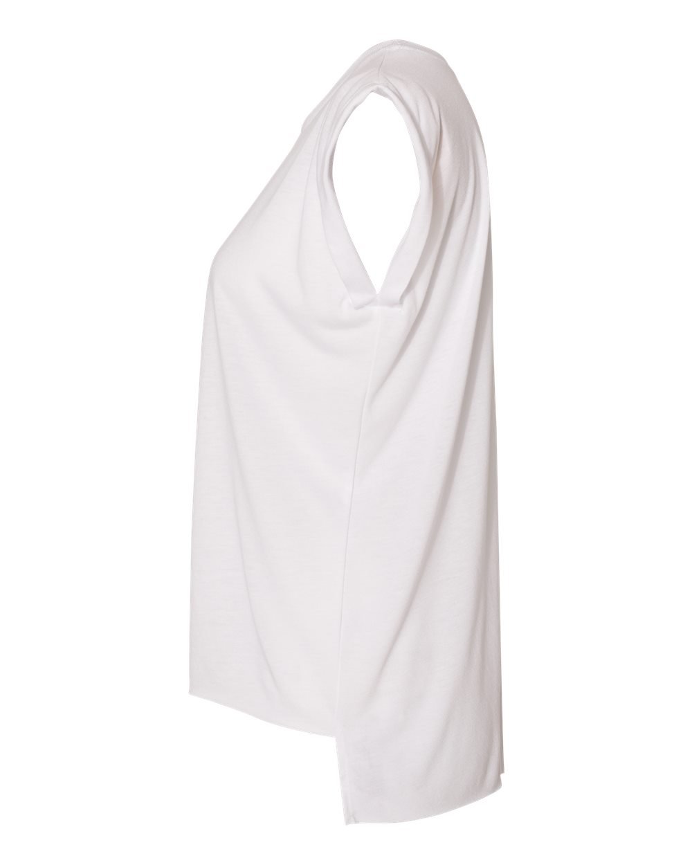 BELLA + CANVAS Women’s Flowy Rolled Cuffs Muscle Tee - 8804 White