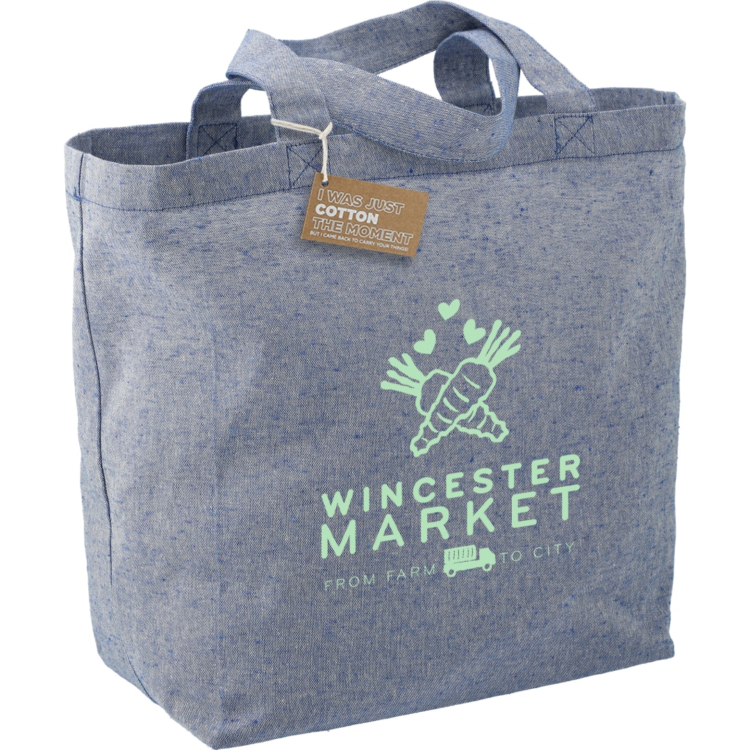 Recycled 5oz Cotton Twill Grocery Tote - SM-5779 Blue