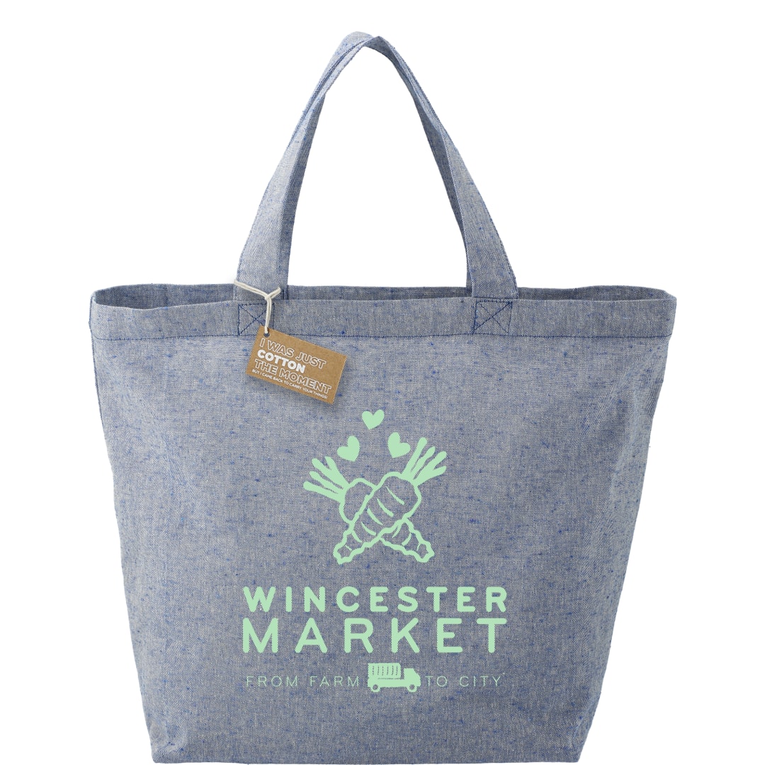 Recycled 5oz Cotton Twill Grocery Tote - SM-5779 Blue