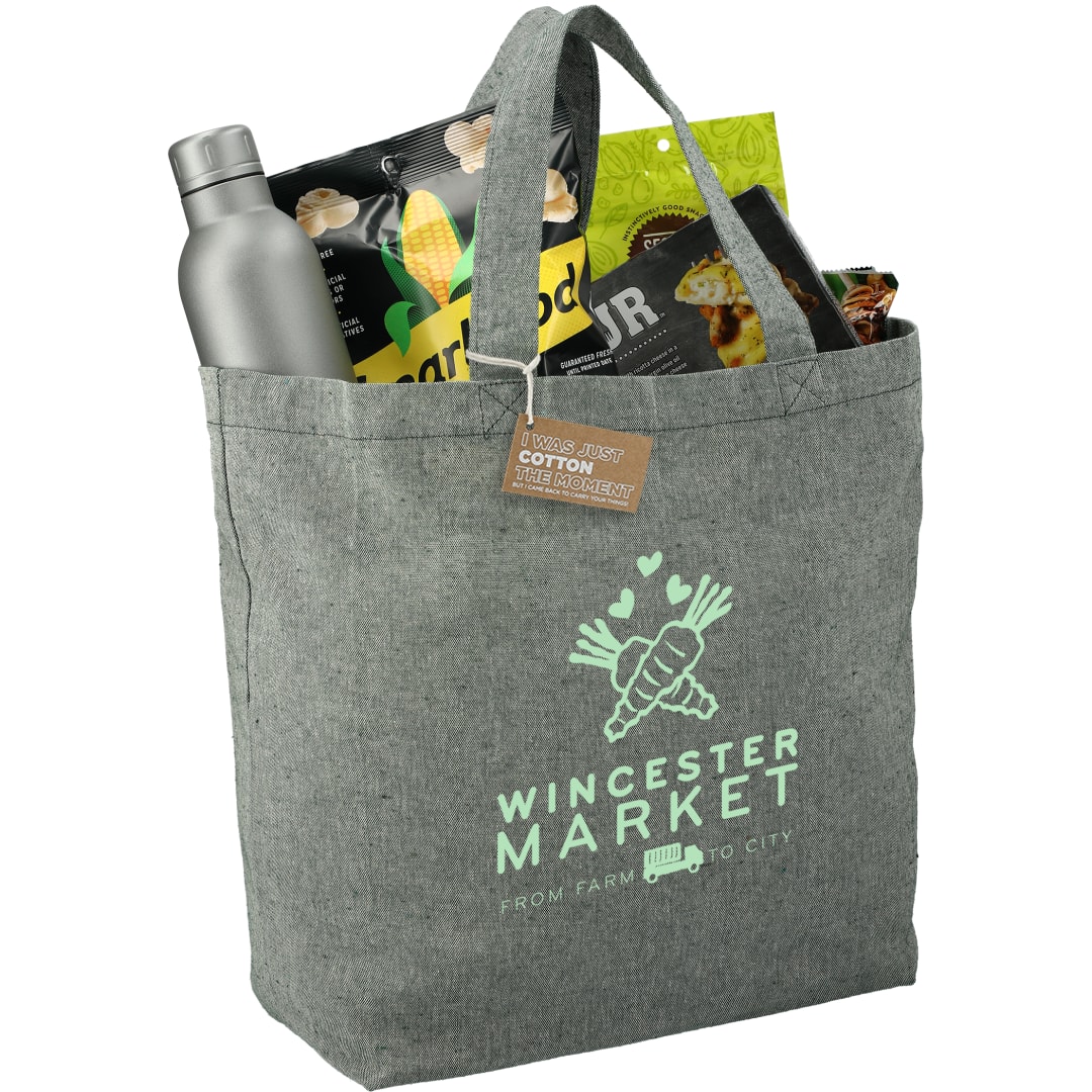 Recycled 5oz Cotton Twill Grocery Tote - SM-5779 Green