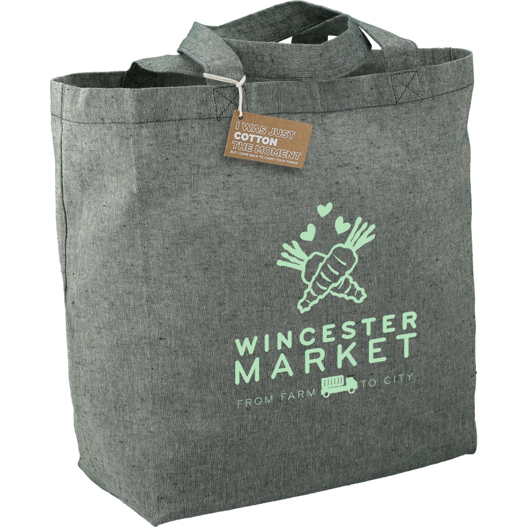 Recycled 5oz Cotton Twill Grocery Tote - SM-5779 Green