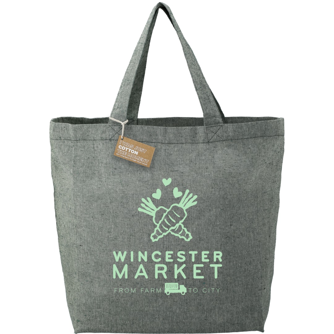 Recycled 5oz Cotton Twill Grocery Tote - SM-5779 Green