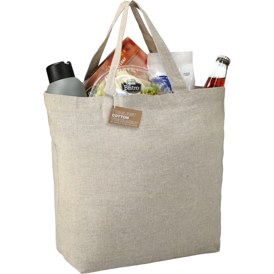 Recycled 5oz Cotton Twill Grocery Tote - SM-5779 Natural