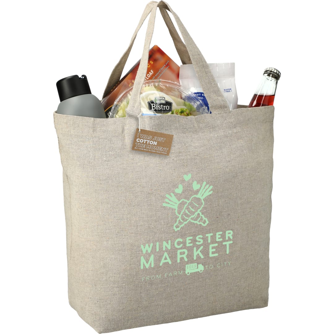 Recycled 5oz Cotton Twill Grocery Tote - SM-5779 Natural