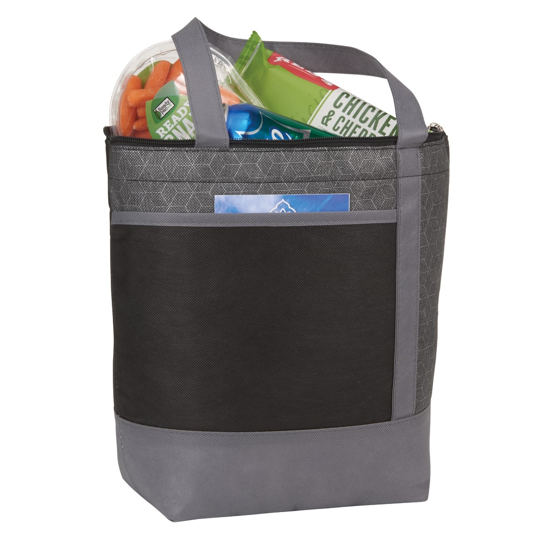 Chrome Non-Woven 9 Can Lunch Cooler - SM-5819 Black