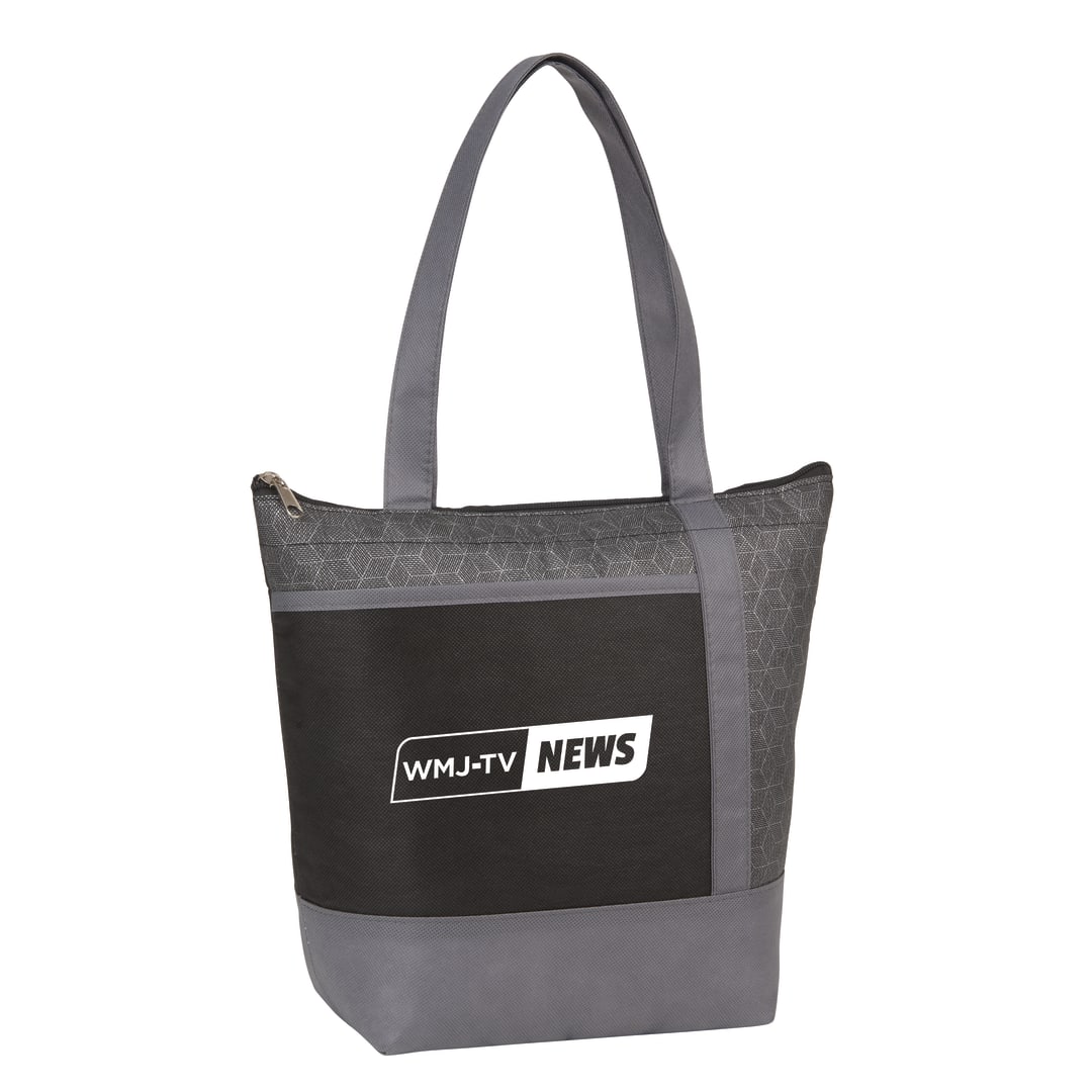 Chrome Non-Woven 9 Can Lunch Cooler - SM-5819 Black