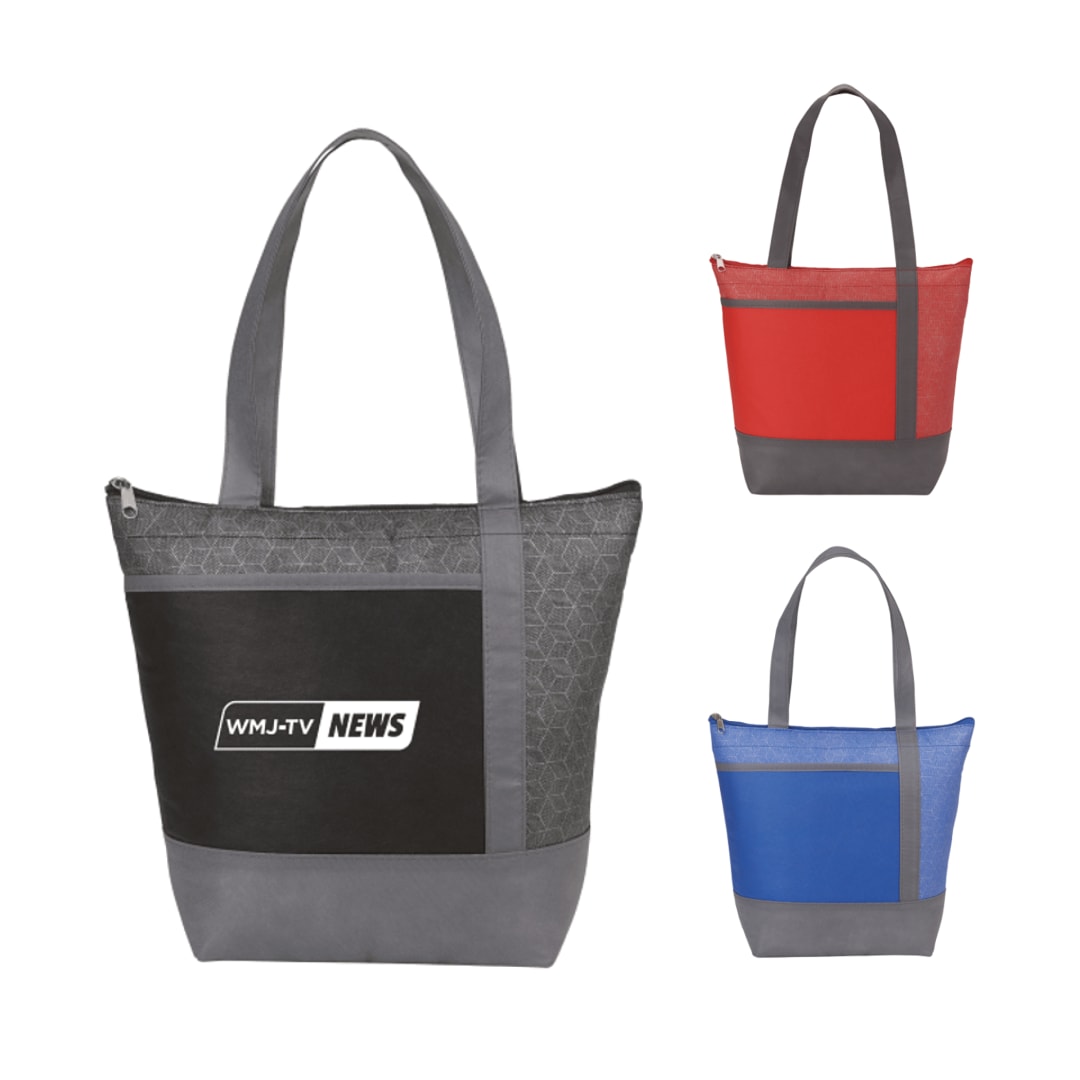 Chrome Non-Woven 9 Can Lunch Cooler - SM-5819 Black