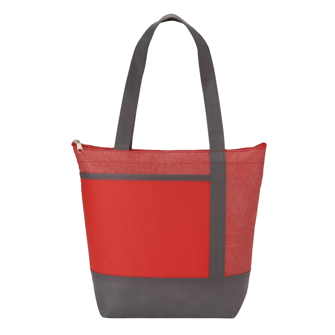 Chrome Non-Woven 9 Can Lunch Cooler - SM-5819 Red