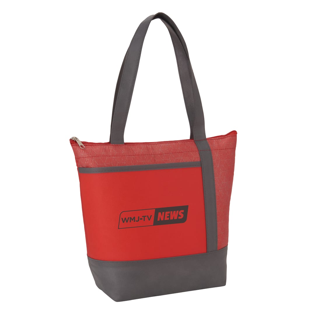 Chrome Non-Woven 9 Can Lunch Cooler - SM-5819 Red