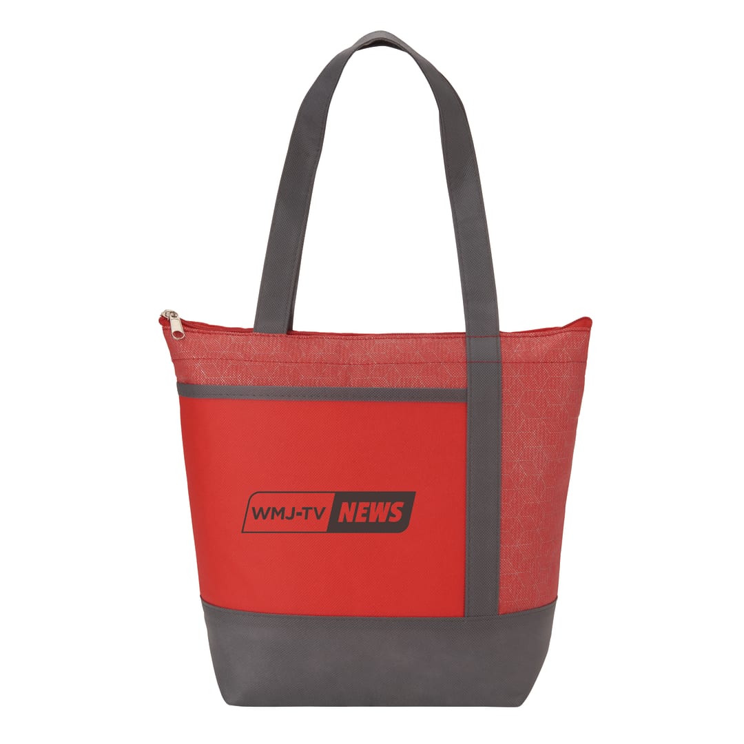 Chrome Non-Woven 9 Can Lunch Cooler - SM-5819 Red