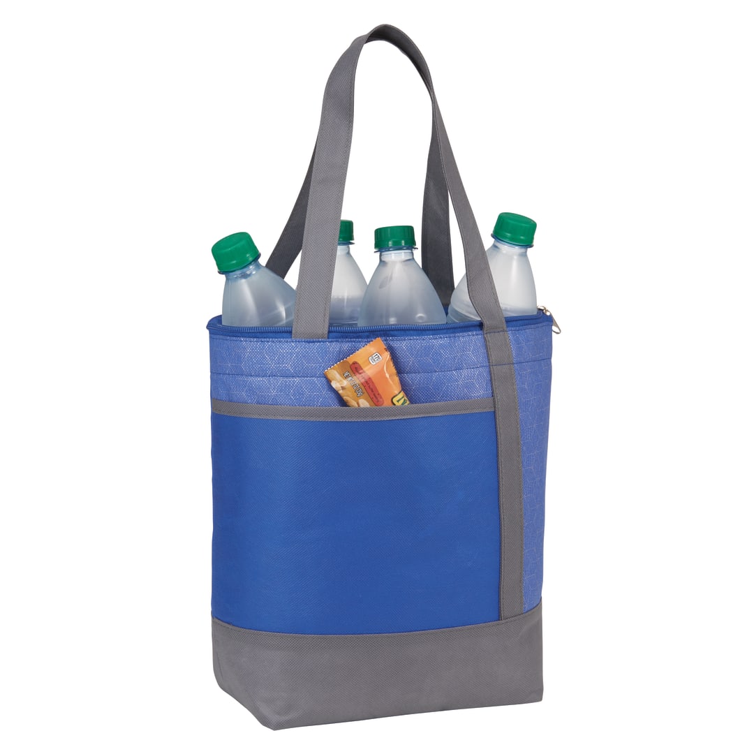Chrome Non-Woven 9 Can Lunch Cooler - SM-5819 Blue