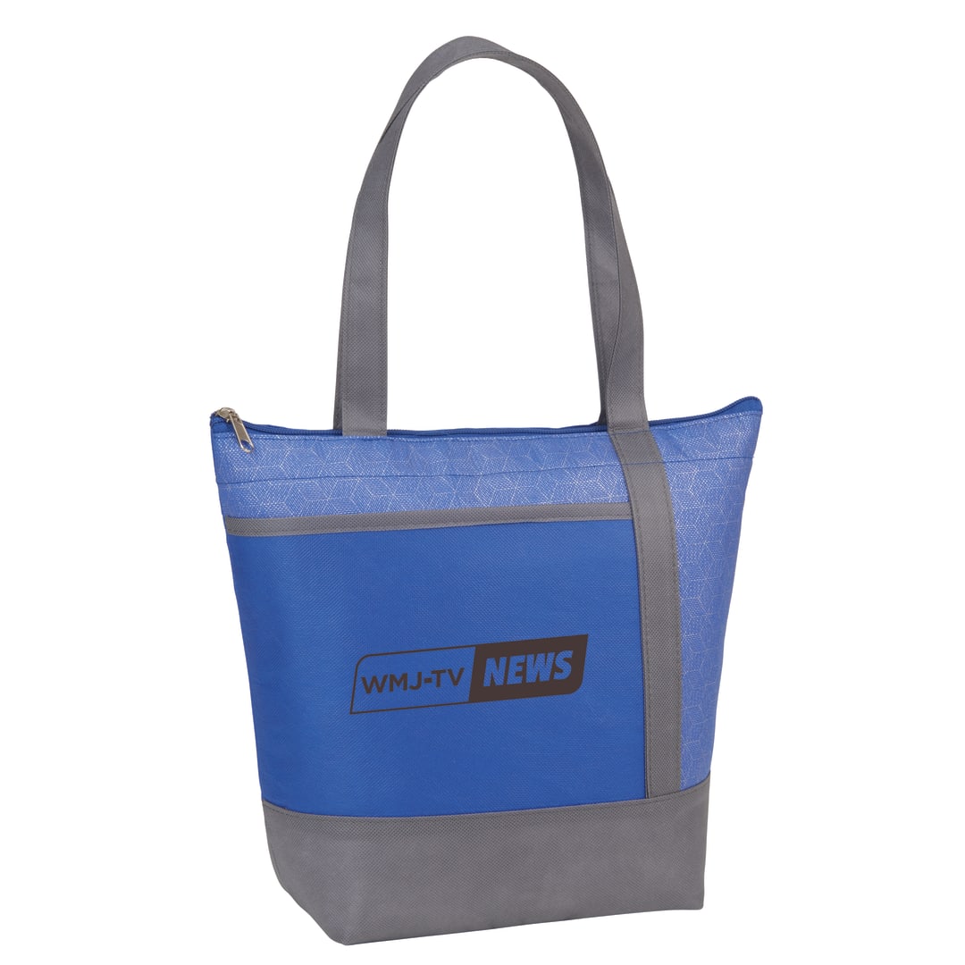 Chrome Non-Woven 9 Can Lunch Cooler - SM-5819 Blue