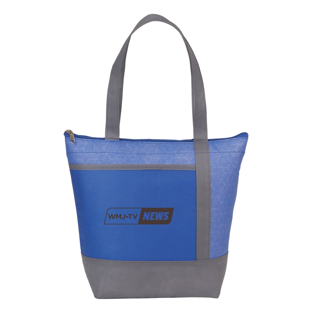 Chrome Non-Woven 9 Can Lunch Cooler - SM-5819 Blue