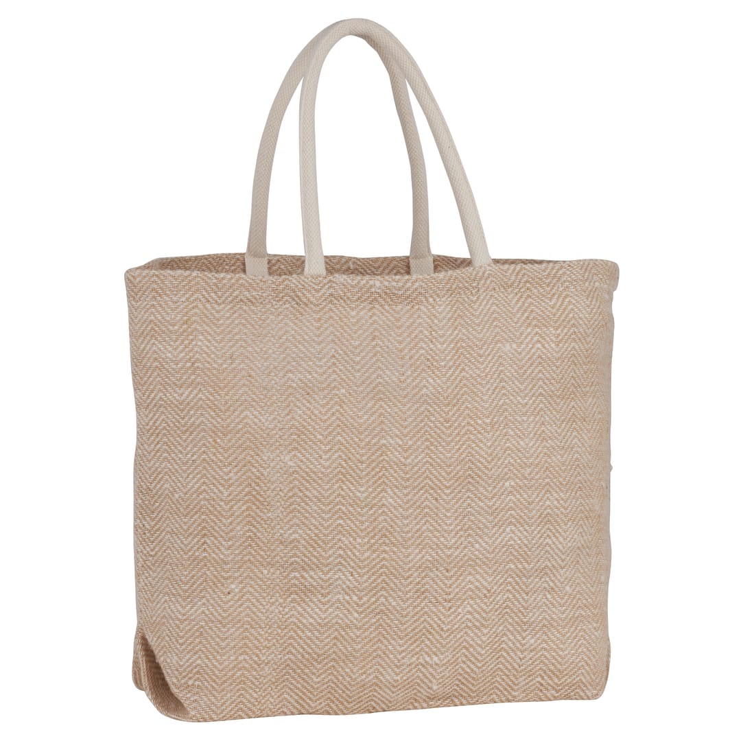 Herringbone Jute Tote - SM-5823 Natural