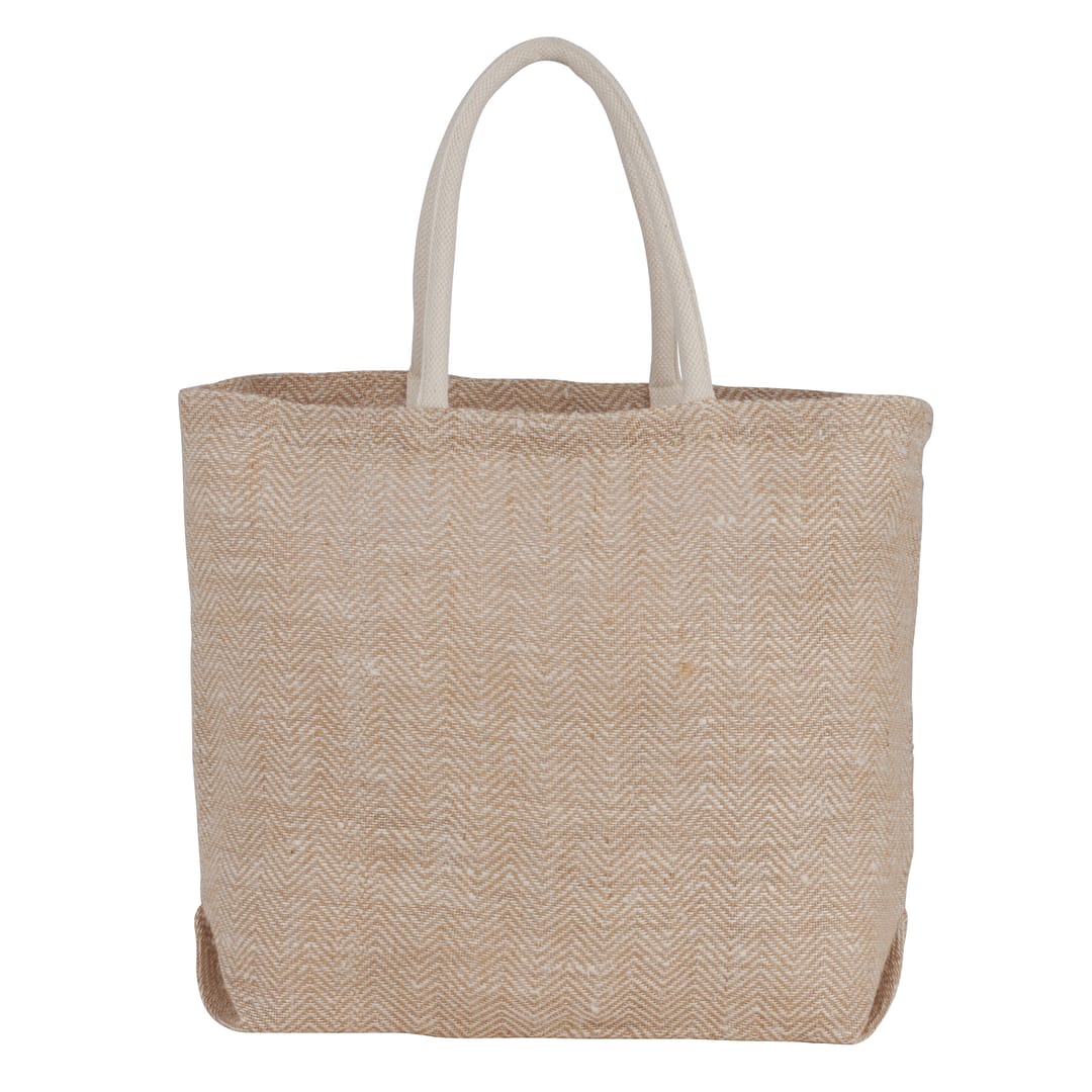 Herringbone Jute Tote - SM-5823 Natural