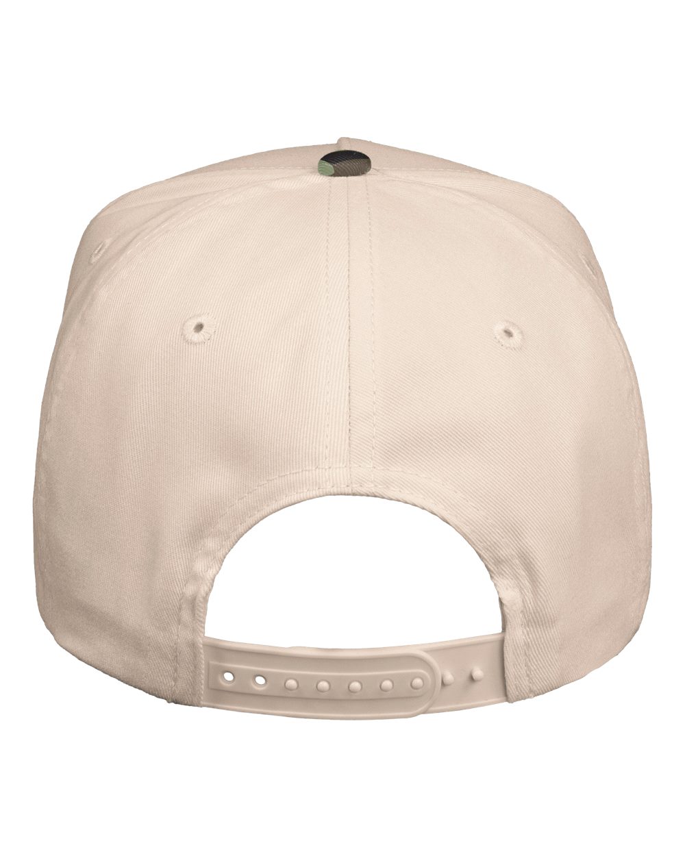 Valucap Five-Panel Twill Cap - 8869 Natural- Camo Green