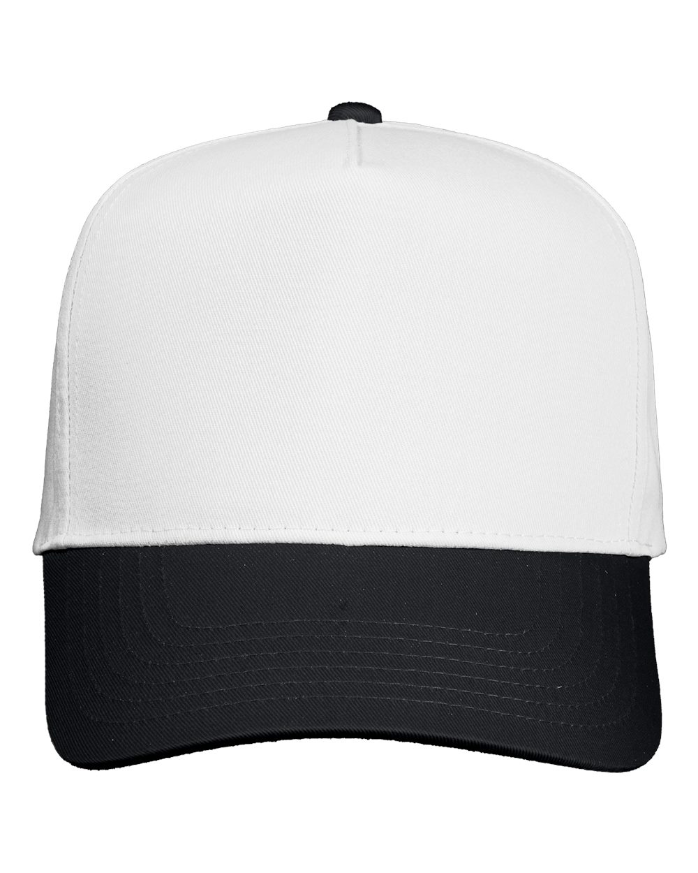 Valucap Five-Panel Twill Cap - 8869 White- Black
