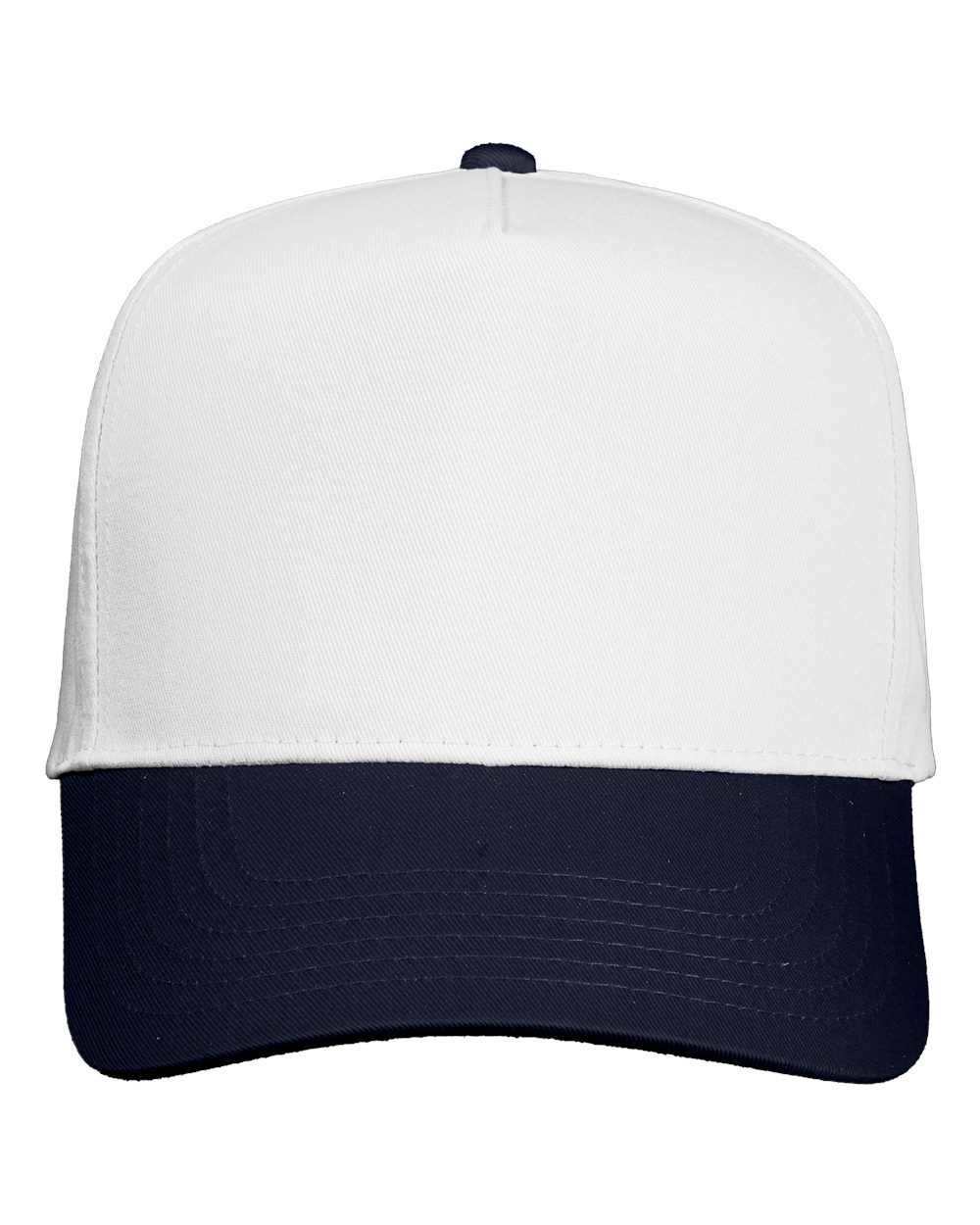 Valucap Five-Panel Twill Cap - 8869 White- Navy