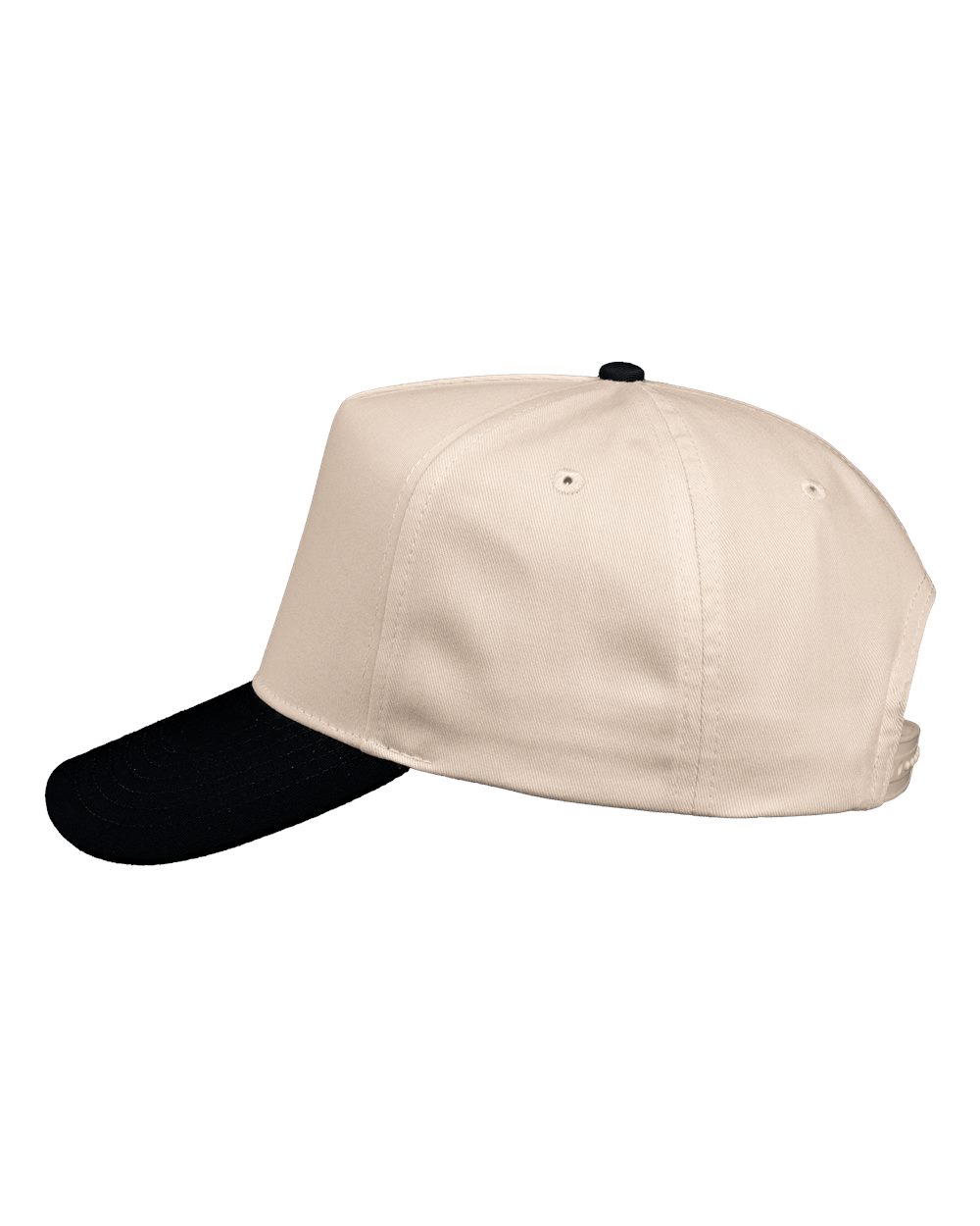Valucap Five-Panel Twill Cap - 8869 Natural- Black