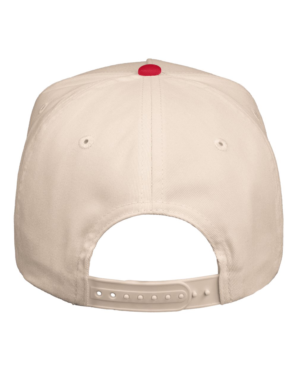 Valucap Five-Panel Twill Cap - 8869 Natural- Red