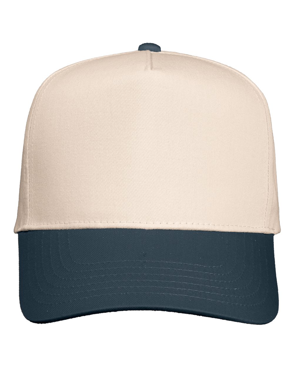 Valucap Five-Panel Twill Cap - 8869 Natural- Charcoal