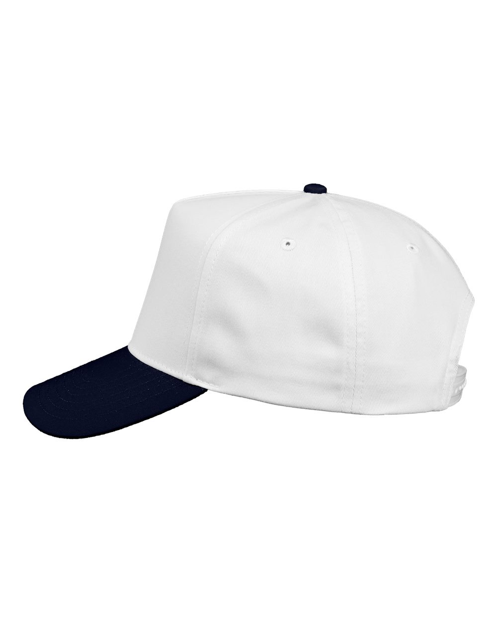 Valucap Five-Panel Twill Cap - 8869 White- Navy