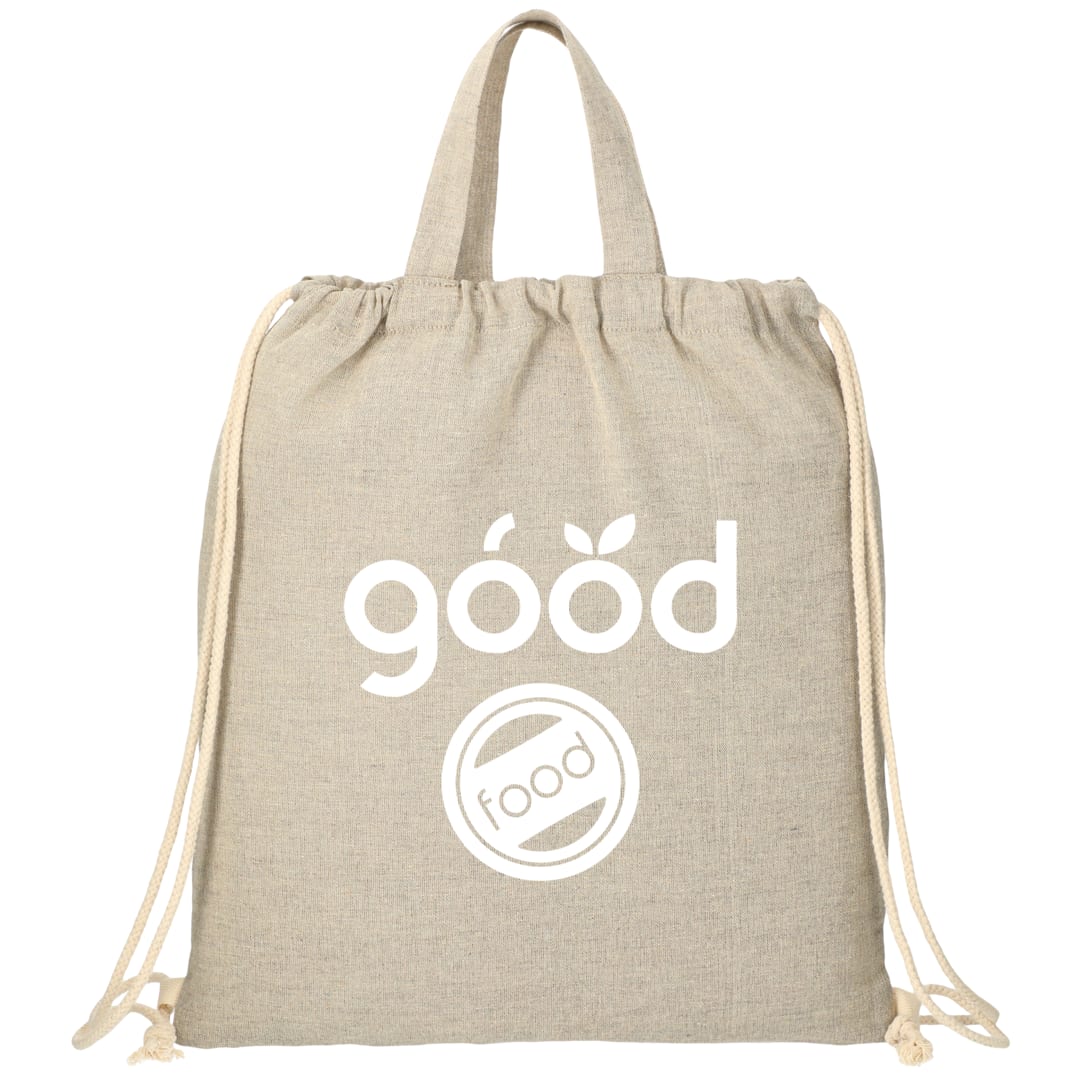 Recycled 5oz Cotton Drawstring Bag - SM-5894 Natural