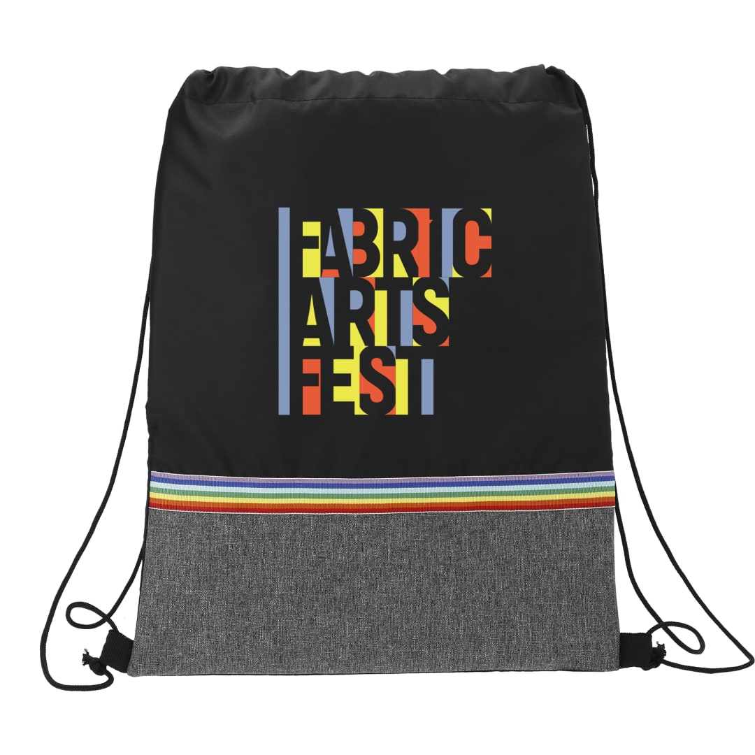 Rainbow RPET Drawstring Bag - SM-5923 Black