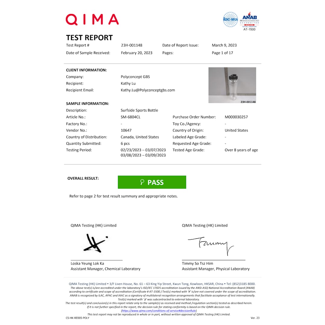 Surfside 26oz Sports Bottle - SM-6804 Clear