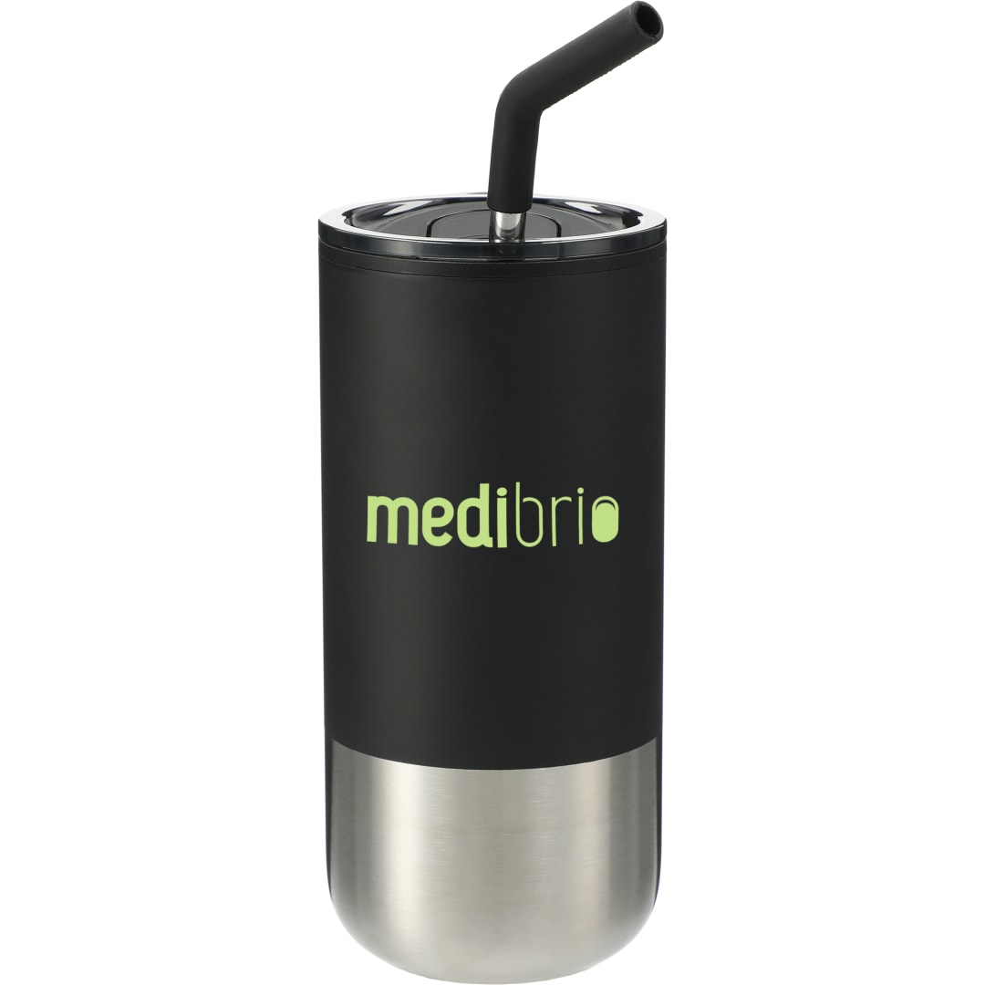 Lagom 16oz Tumbler w/ SS Straw - SM-6908 Black