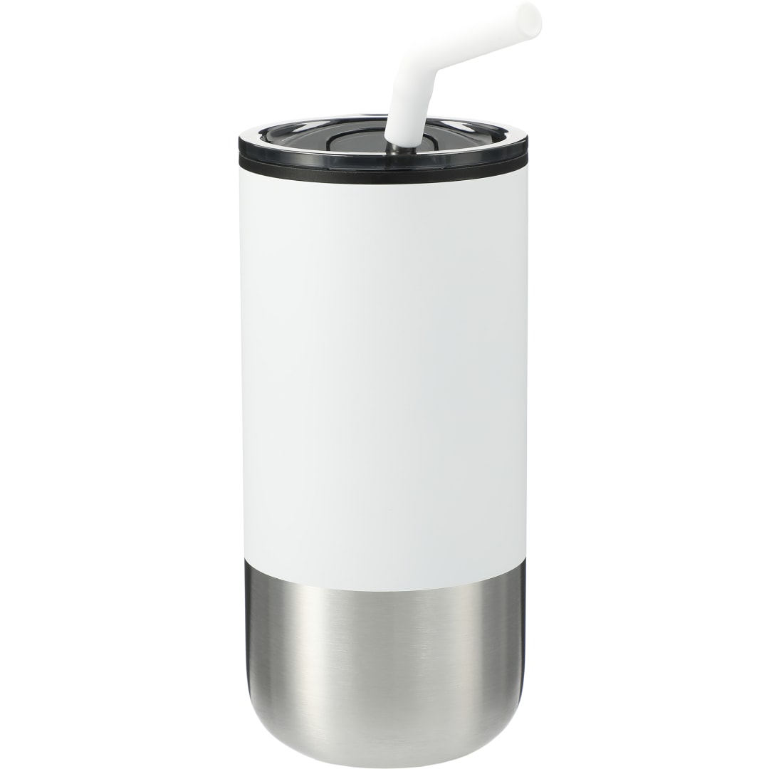 Lagom 16oz Tumbler w/ SS Straw - SM-6908 White