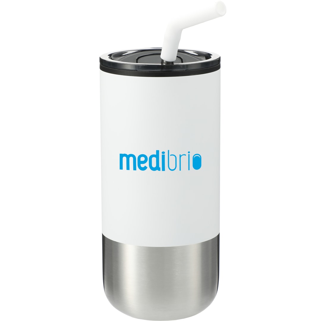 Lagom 16oz Tumbler w/ SS Straw - SM-6908 White