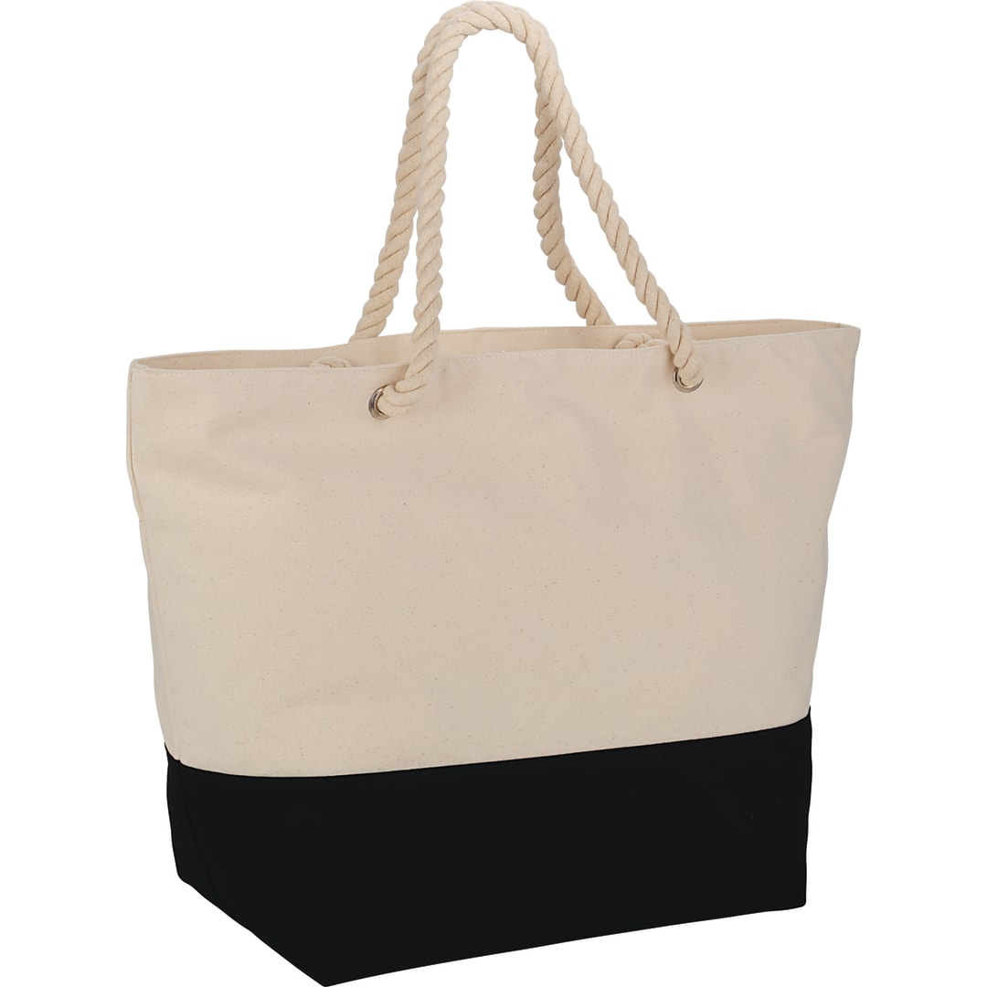  Zippered 12oz Cotton Canvas Rope Tote - SM-7066