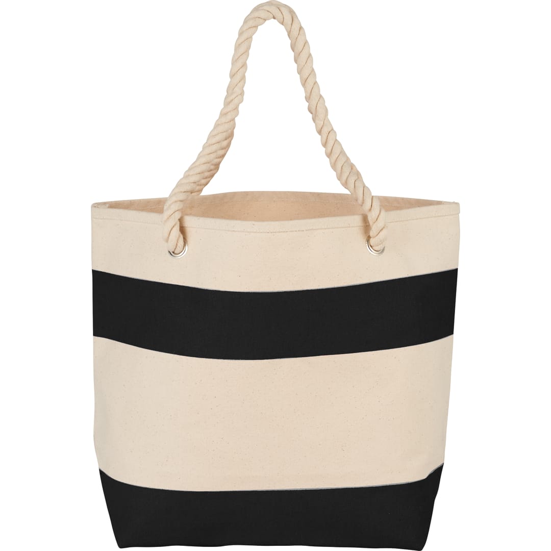 Rope Handle 16oz Cotton Canvas Tote - SM-7092 Black