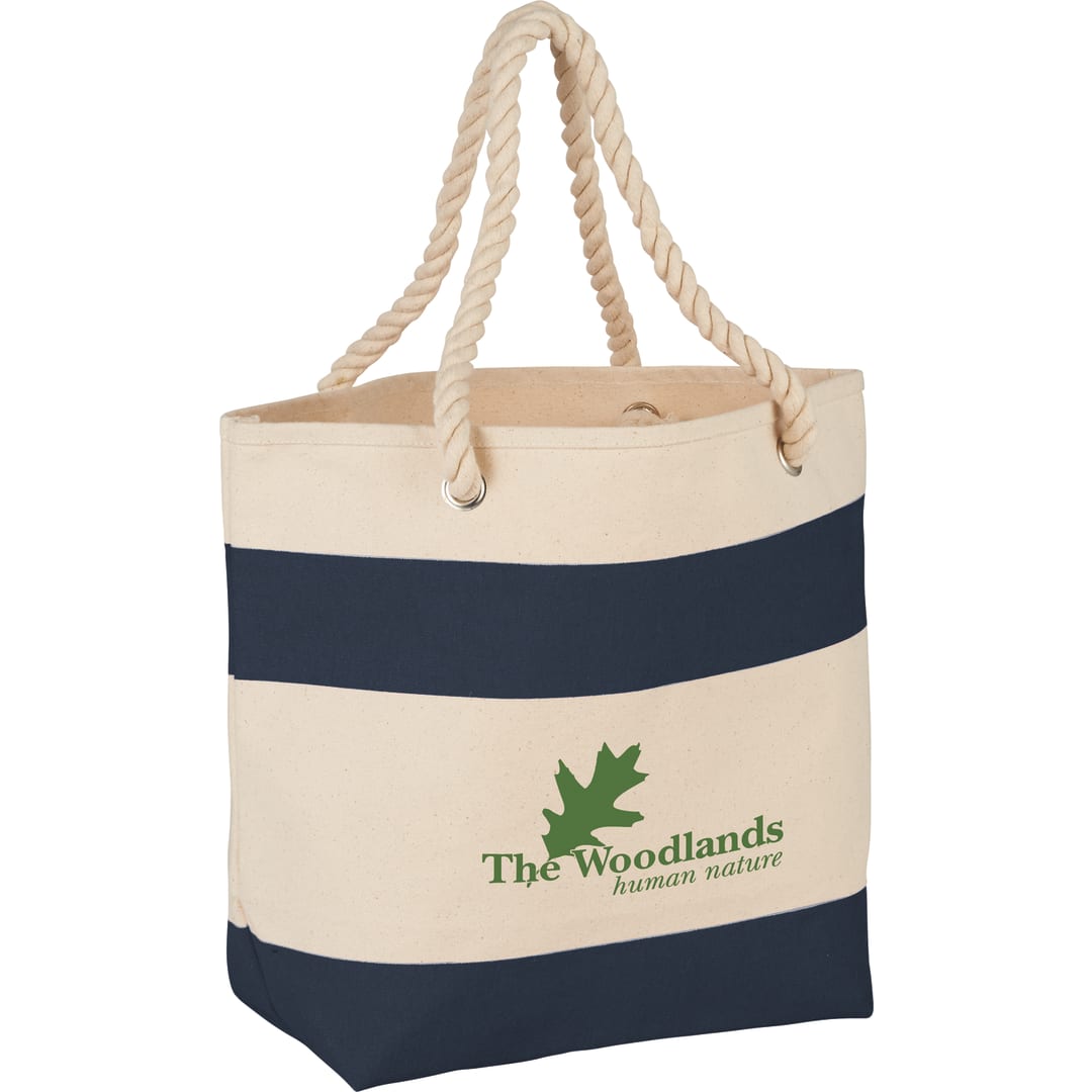 Rope Handle 16oz Cotton Canvas Tote - SM-7092 Blue