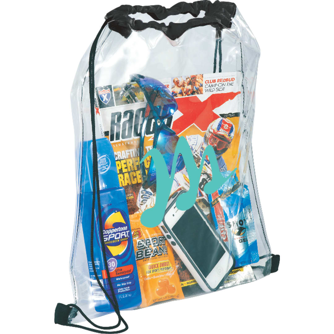 Rally Clear Drawstring Bag - SM-7200 Black