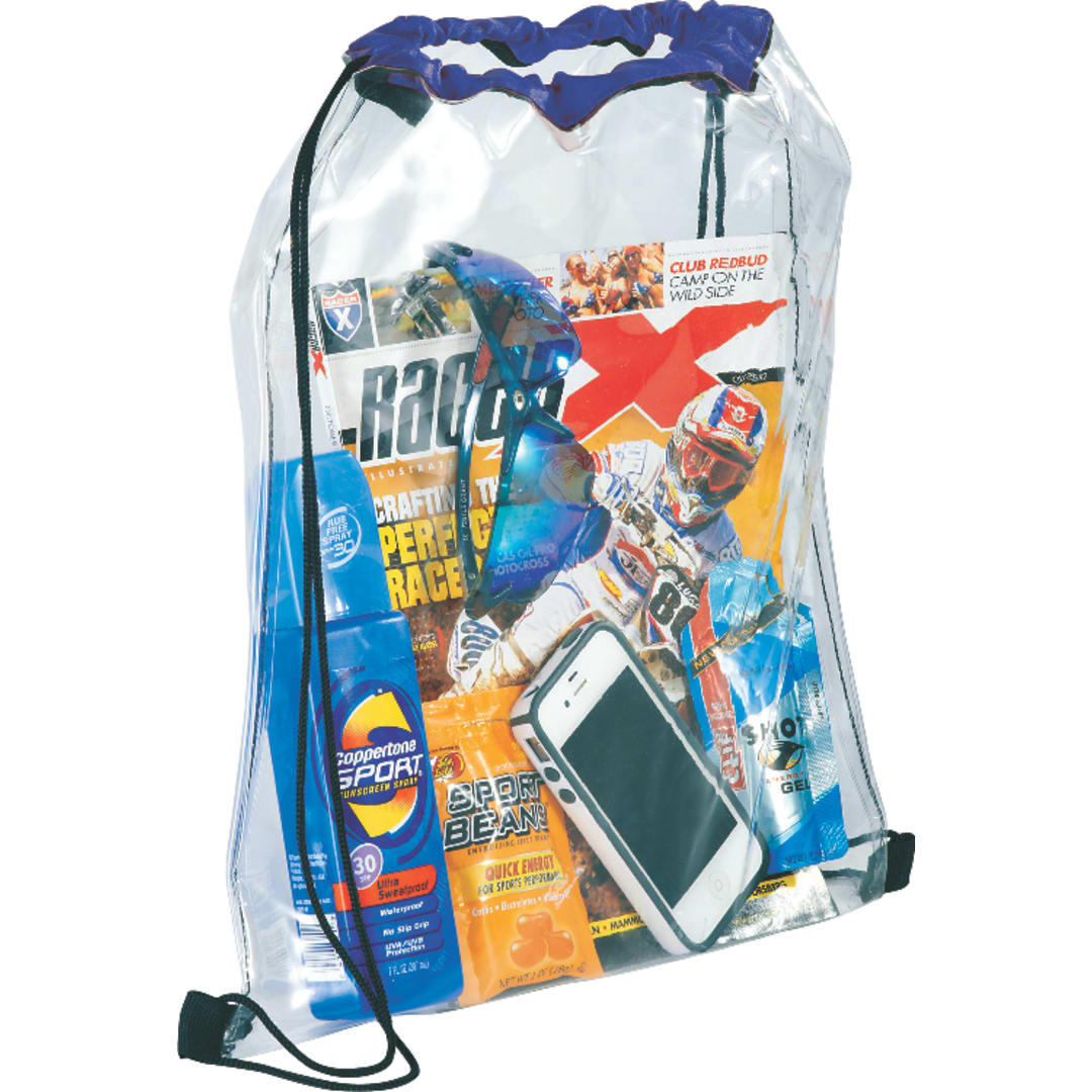 Rally Clear Drawstring Bag - SM-7200 Blue