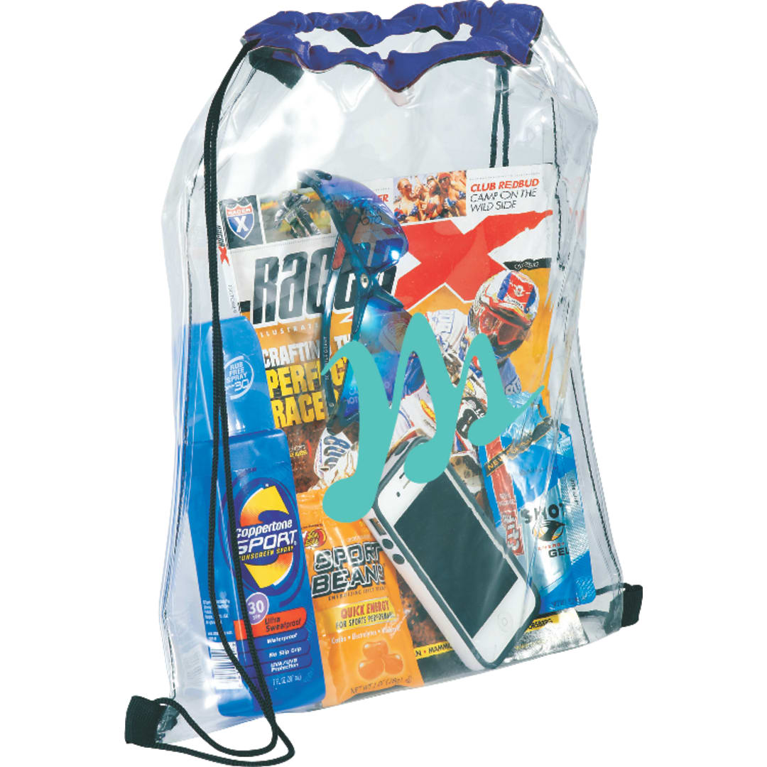 Rally Clear Drawstring Bag - SM-7200 Blue
