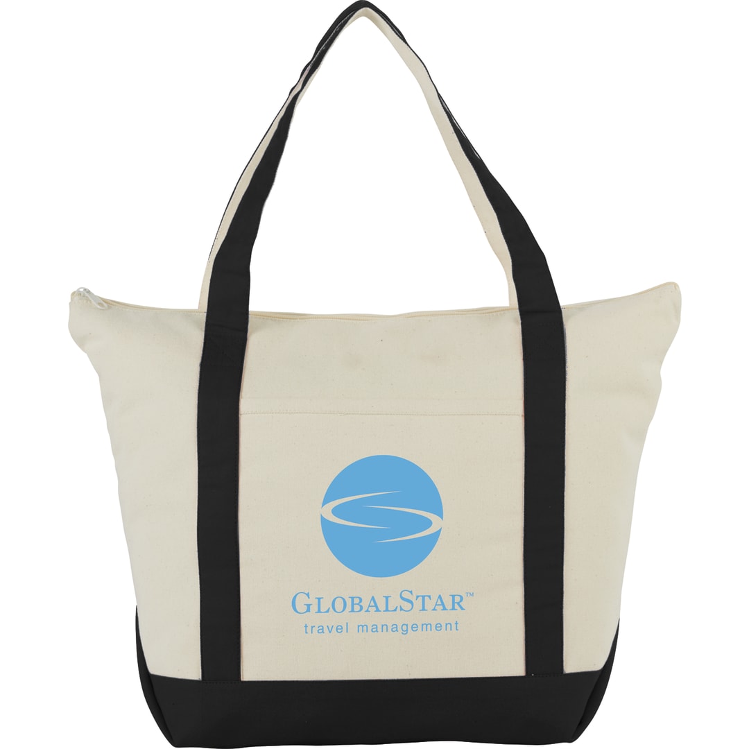Bullet Classic 12oz Cotton Canvas Zippered Boat Tote - SM-7214 Black