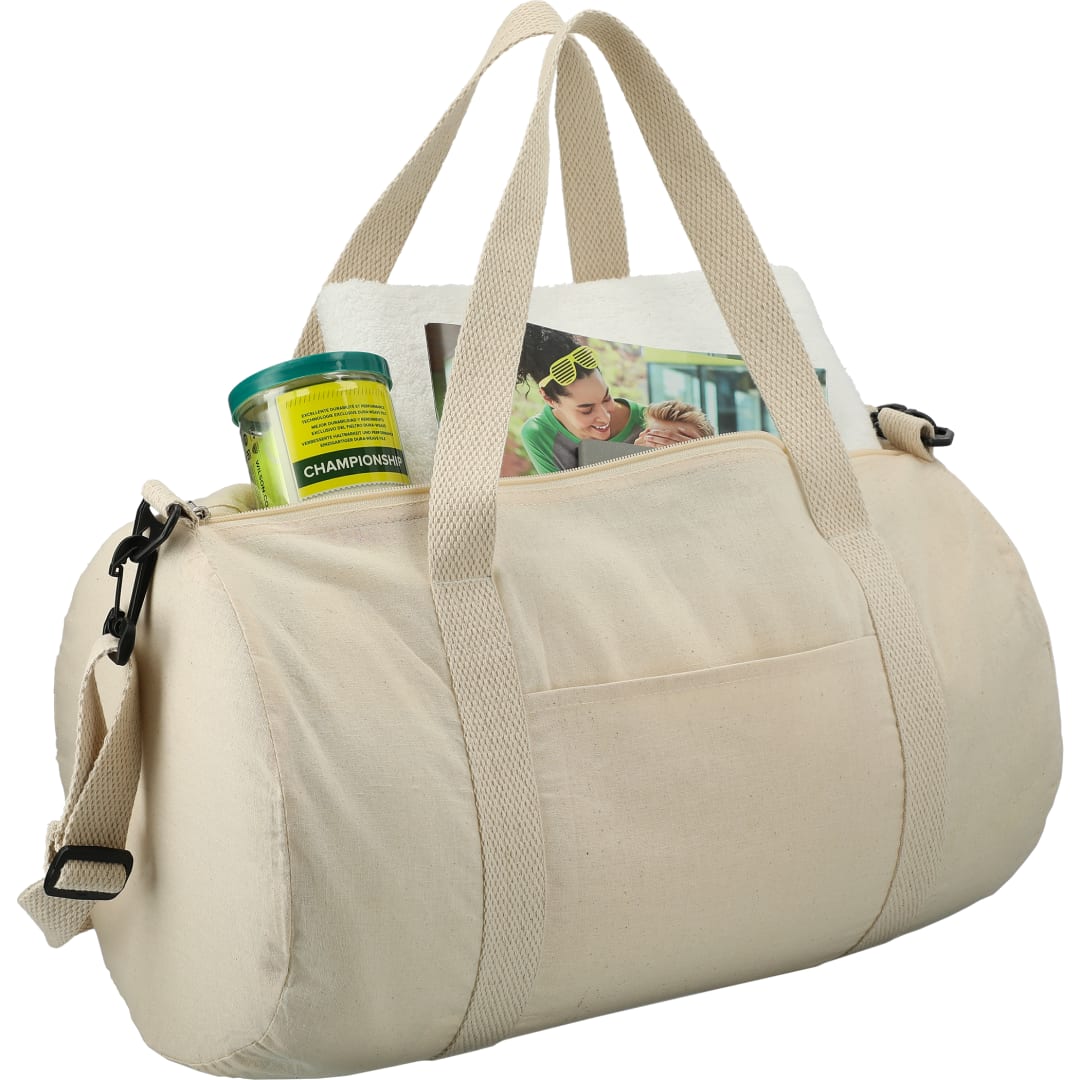 Barrel 18" 5oz Cotton Canvas Duffel Bag - SM-7233 Natural