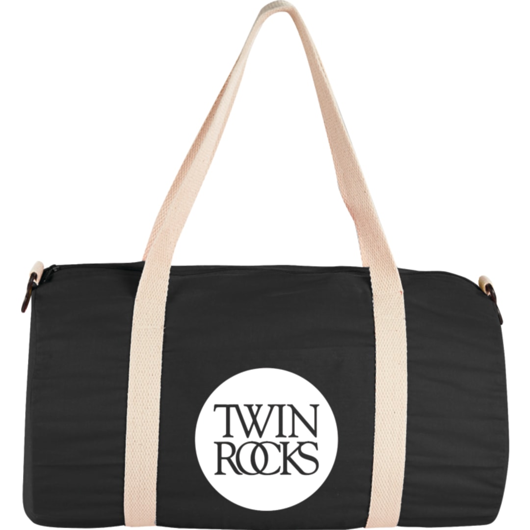 Bullet Barrel 18" 5oz Cotton Canvas Duffel Bag - SM-7233 Black