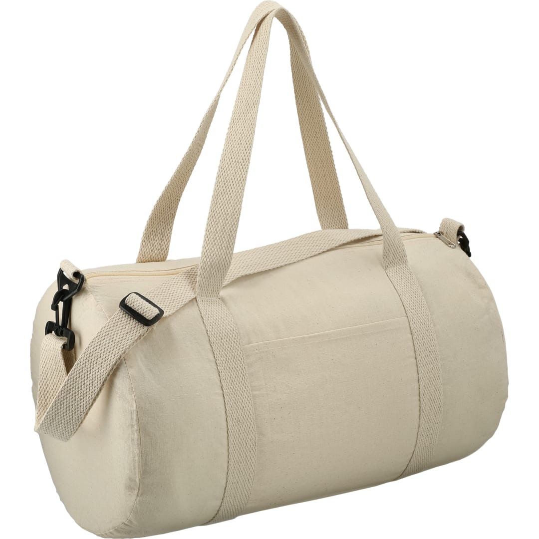 Bullet Barrel 18" 5oz Cotton Canvas Duffel Bag - SM-7233 Natural