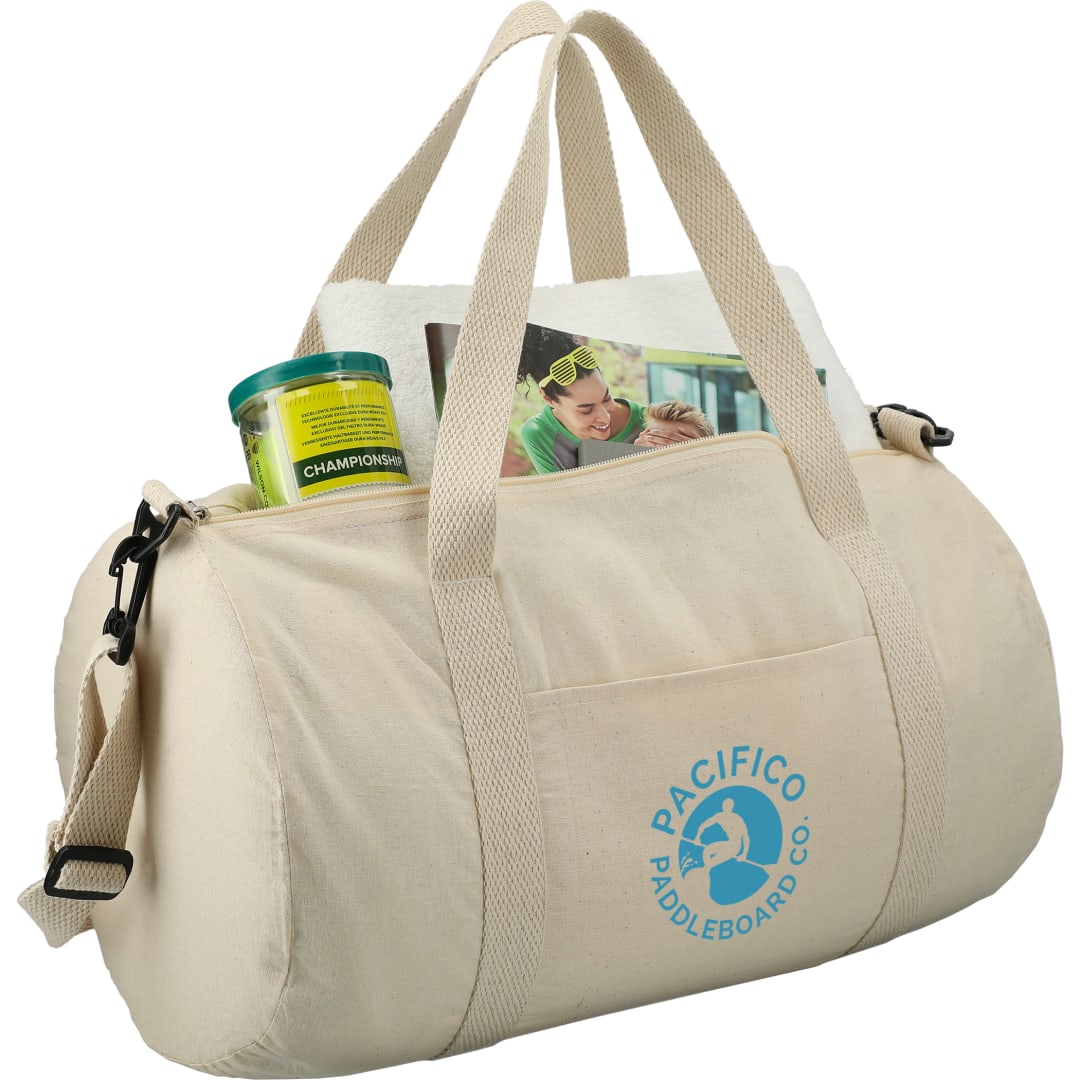 Bullet Barrel 18" 5oz Cotton Canvas Duffel Bag - SM-7233 Natural