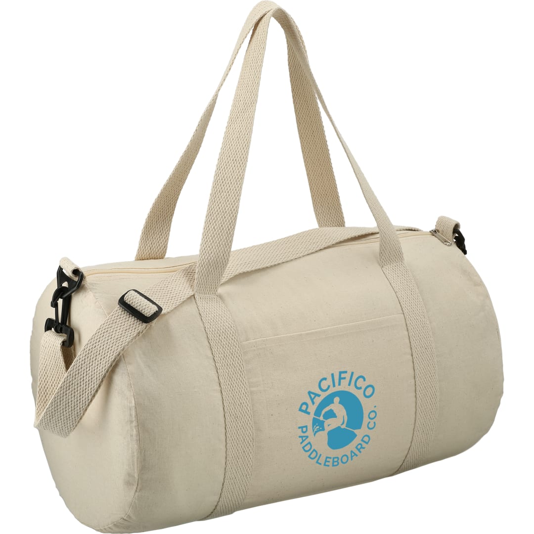 Bullet Barrel 18" 5oz Cotton Canvas Duffel Bag - SM-7233 Natural