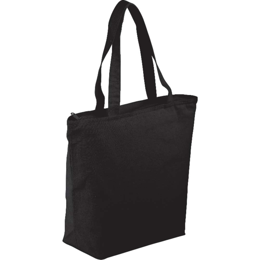Maine 8oz Cotton Canvas Zippered Tote - SM-7235 Black
