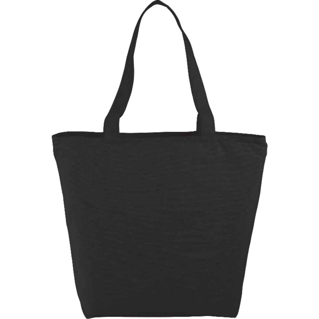 Maine 8oz Cotton Canvas Zippered Tote - SM-7235 Black