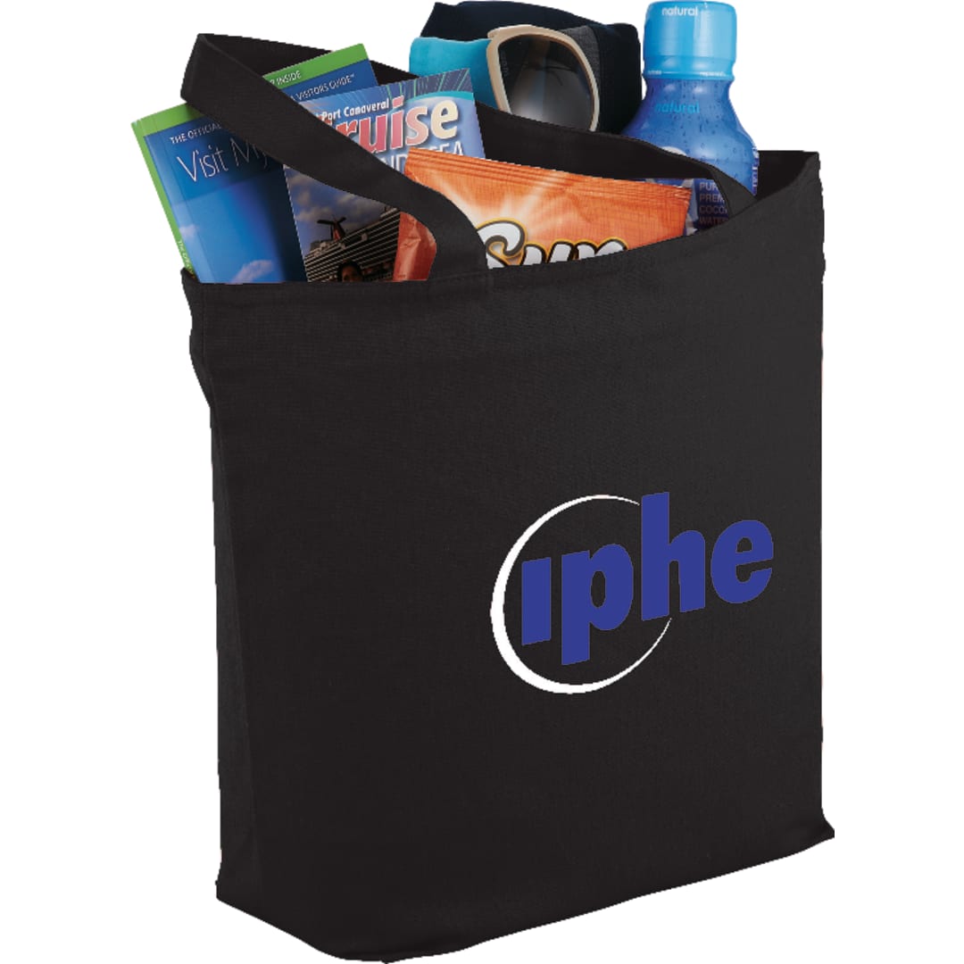 Maine 8oz Cotton Canvas Zippered Tote - SM-7235 Black