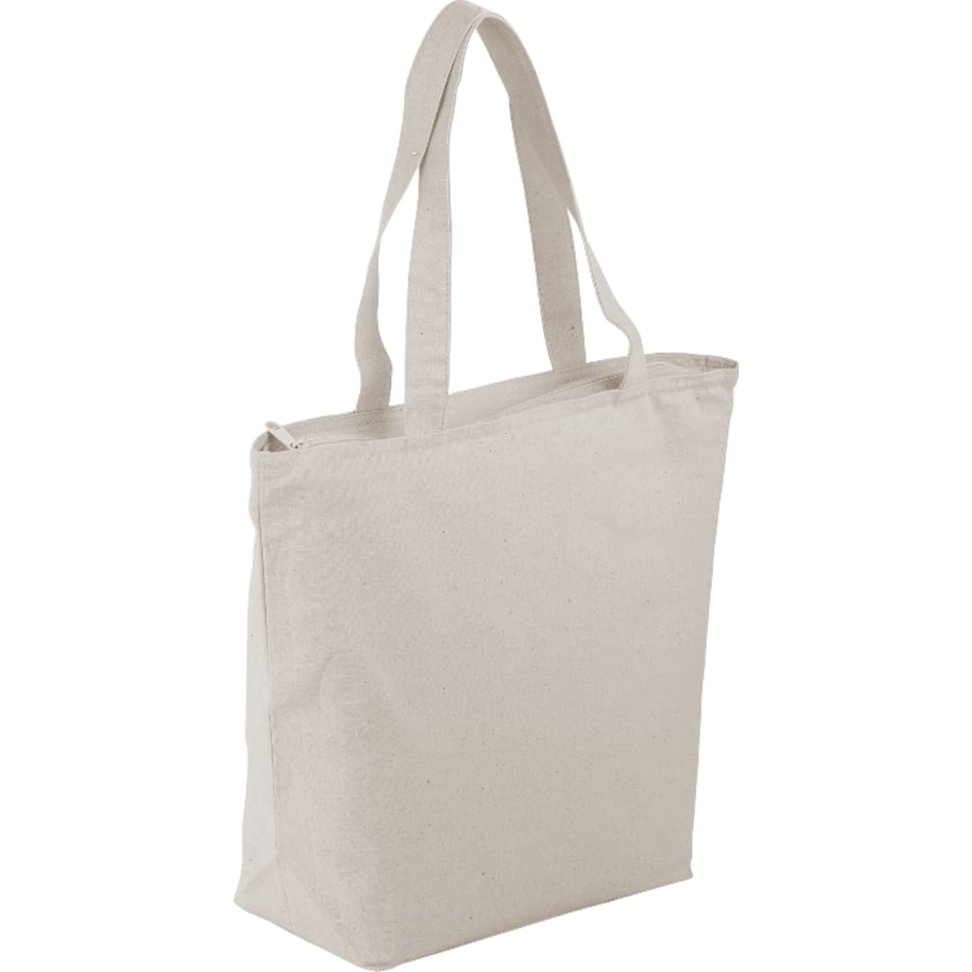 Maine 8oz Cotton Canvas Zippered Tote - SM-7235 Natural